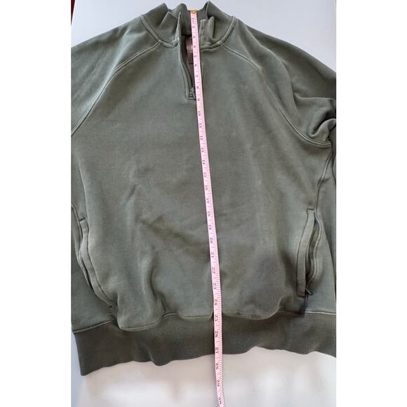Fabletics green quarter zip sweatshirt size M pocket - Picture 5 of 5